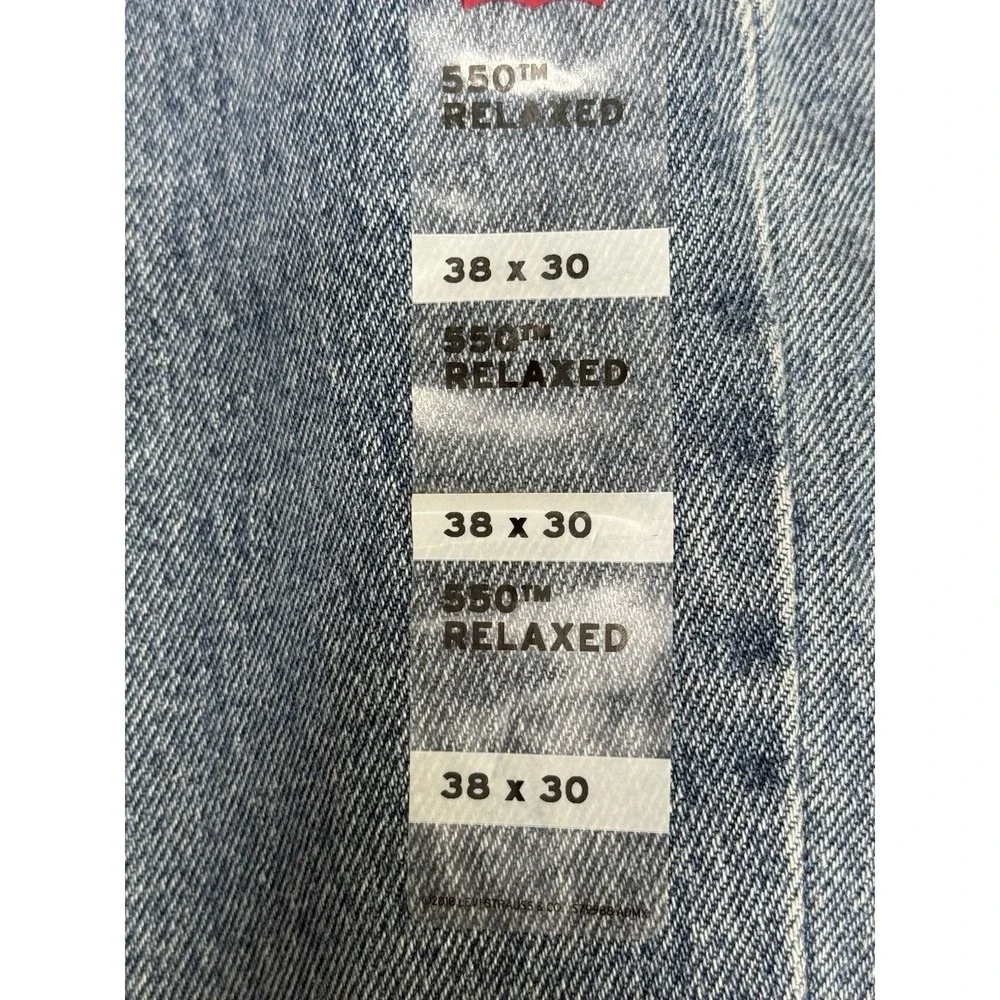Levi's 550 Men's Relaxed Fit Jeans Stonewash Blue Denim 100% Cotton Sz 38x30 NWT
